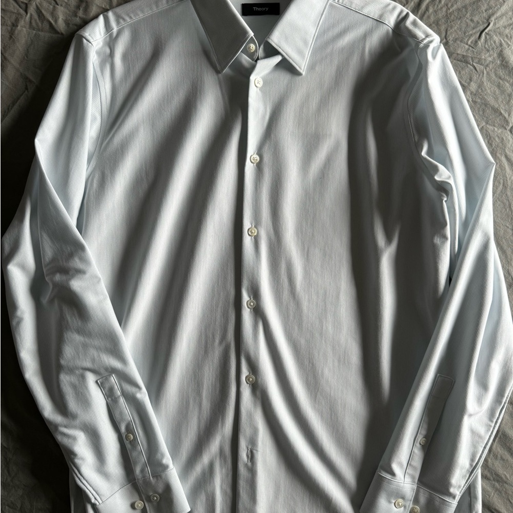 Theory Sylvain White/Olymic Stripe Shirt